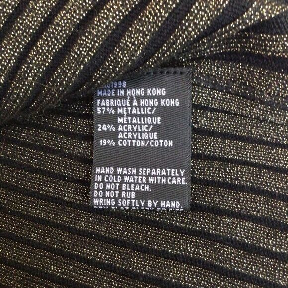 SPANNER sweater knit black color bloc metallic gold cowl neck long sleeve medium - Picture 4 of 10